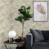 Botanical Flowered Embossed Wallpaper, Home Wall Decor, Aesthetic Wallpaper, Textured Wallcovering Non-Adhesive- 41.7”W X 393”H - Walloro Luxury 3D Embossed Textured Wallpaper 
