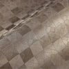 Luxury Dark Color Checkered Wallpaper, 3D Geometric Embossed Wallpaper, Vinyl, Non-Woven, Non-Pasted, Large 178 sq ft Roll, Washable, Shiny - Walloro Luxury 3D Embossed Textured Wallpaper 