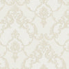 white Italian Damask Embossed Wallpaper, Sparkling Neutral Colors Luxury Wallcovering - Walloro Luxury 3D Embossed Textured Wallpaper 