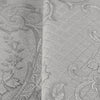 Damask Flocked Velvet Feel Wallpaper, White, Light Gray  Deep 3D Embossed Quilted Texture Luxury Wallcovering, Non-Woven - Walloro Luxury Embossed Textured Wallpaper 