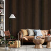 Dark Brown Wood Panel Look Wallpaper, 3D Embossed textured Wooden Pattern Wallcovering, Modern, Stylish - Walloro Luxury 3D Embossed Textured Wallpaper 