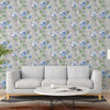 Beautiful Embossed Floral Wallpaper, Rich Textured Wallcovering, Traditional, Green Blue, Extra Large 114 sq ft Roll, Flowers Wall Paper - Walloro Luxury 3D Embossed Textured Wallpaper 
