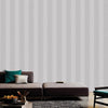 Big Striped Wallpaper, Rich Textured Wallcovering, Traditional, White Light Color, Extra Large 114 sq ft Roll, Washable Modern Wall Paper - Walloro Luxury 3D Embossed Textured Wallpaper 