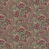 Stylish Paisley Green Red Wallpaper, Textured Wallcovering, Large 114 sq ft Roll, Washable, Home Wall Decor, Accent Wall Paper, Washable - Walloro Luxury 3D Embossed Textured Wallpaper 