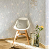 Light Gray Floral Blossom Embossed Wallpaper, Flower Branches Chinoiserie Wallcovering - Walloro Luxury 3D Embossed Textured Wallpaper 