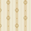 Cream Ornate Striped Wallpaper, Deep Embossed Regal Vintage Damask Wallcovering - Walloro Luxury 3D Embossed Textured Wallpaper 