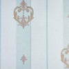Light Blue Ornate Striped Wallpaper, Deep Embossed Regal Vintage Damask Wallcovering - Walloro Luxury 3D Embossed Textured Wallpaper 