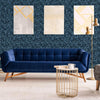 Blue Abstract Shimmering Wallpaper, Modern Luxury Sparkling Solid Color Wall Paper - Walloro Luxury 3D Embossed Textured Wallpaper 
