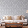Silver Rich Baroque Damask Wallpaper Deep Embossed Shimmering Vintage Design - Walloro Luxury 3D Embossed Textured Wallpaper 