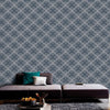 High-Quality Embossed Gray Teal Pattern Wallpaper, Home Wall Decor, Aesthetic Wallpaper, Textured Wallcovering Non-Adhesive and Non-Peel - Walloro Luxury 3D Embossed Textured Wallpaper 