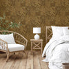 Luxury Damask Washed Distressed Wallpaper, Rich Textured Wall Covering, Large 178 sq ft Roll, Decorative Faux Wall Paper, Brown Gold Wall - Walloro Luxury 3D Embossed Textured Wallpaper 