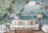 Birds Scene Wallpaper, Botanical Tropical Wallpaper, Nature, Customized Wall Mural, Durable, Non-Woven Wall Paper, Non-Adhesive, Removable - Walloro Luxury Embossed Textured Wallpaper 