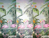 Flamingo Nature Theme Wall Mural, Green Forest Wallpaper, Custom Wall Mural, Wall Poster Home Interior Decor, Non-Adhesive, Non-Woven, Washable, Removable - Walloro Luxury Embossed Textured Wallpaper 