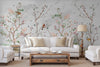 Extra Large Chinoiserie Floral Wallpaper, Birds Blossom Wall Mural, Custom Size, Luxury, Modern Wall Paper, Non-Pasted, Washable, Removable - Walloro Luxury Embossed Textured Wallpaper 