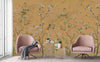 Extra Large Chinoiserie Floral Wallpaper, Birds Blossom Yellow Wall Mural, Custom Size, Luxury, Modern Wall Paper, Non-Pasted, Washable, Removable (Copy) - Walloro Luxury Embossed Textured Wallpaper 