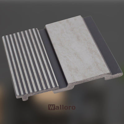 Gray Black Wall Panel, PS Wall Home Decoration Panel-Premium Quality - Walloro Luxury 3D Embossed Textured Wallpaper 