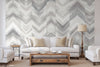 Modern Chevron Wall Mural, White Oversized Large Herringbone Wallpaper, Custom Size Geometric Wall Covering, Non-Woven, Non-Pasted, Removable - Walloro Luxury Embossed Textured Wallpaper 