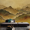 Mountain Scenic Wall Mural, Yellow Nature Wallpaper, Custom Size Wall Covering, Non-Woven, Non-Pasted, Removable, Washable, Extra Large Bird Art - Walloro Luxury Embossed Textured Wallpaper 