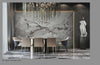 Large Marble Effect Wall Mural, White Japan Koi Pond Fish Wallpaper, Elegant Abstract Stone Wall Covering, Removable, Modern, Non-Pasted, Stylish - Walloro Luxury Embossed Textured Wallpaper 