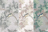 Tree Leaves Wall Mural, Birds Chinoiserie Wallpaper, Green Oversized Botanical Custom Size Wall Paper, Non-Woven, Modern Wall Art, Non-Pasted, Removable - Walloro Luxury Embossed Textured Wallpaper 
