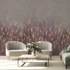 Swaying Wheat Field Wall Mural, Purple Windy Wheat Wallpaper, Large Nature Custom Size Wall Covering, Non-Woven, Non-Pasted, Removable, Washable - Walloro Luxury Embossed Textured Wallpaper 