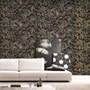 Beautiful Black Marble Gold Spark Embossed Wallpaper, Textured Shiny wall Covering for Store & Home, Elegant Wallpaper, Washable, 177 sq ft - Walloro High End Wallcoverings & More