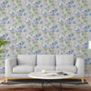 Beautiful Embossed Floral Wallpaper, Rich Textured Wallcovering, Traditional, Green Blue, Extra Large 114 sq ft Roll, Flowers Wall Paper - Walloro High End Wallcoverings & More