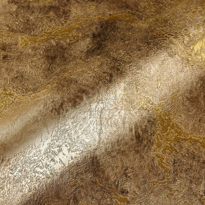 Beautiful Metallic Brown Wallpaper, Rich Textured Wallcovering, Large 114 sqft Roll, Washable, Gold Rusted Effect, Abstract Wallpaper, Brown - Walloro High End Wallcoverings & More