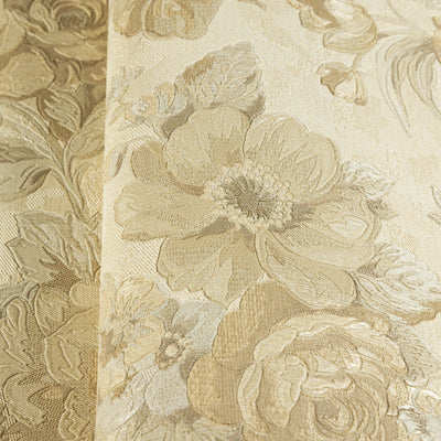 Beige Charming Floral Deep Embossed Wallpaper, Bloom Blossom Flower Design Interior Wall Decor - Walloro High End Wallcoverings & More