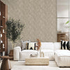 Beige Distressed Solid Color Wallpaper, 3D Embossed Shiny Wallcovering, Weathered Effect - Walloro High End Wallcoverings & More