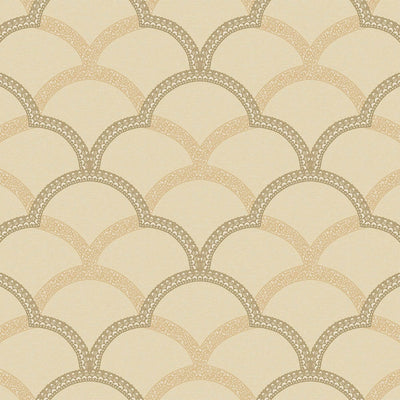 Beige Gold Luxury Fish Scale Deep Embossed Wallpaper, 3D Textured Lace Patterns, Thick Wallcovering - Walloro High End Wallcoverings & More