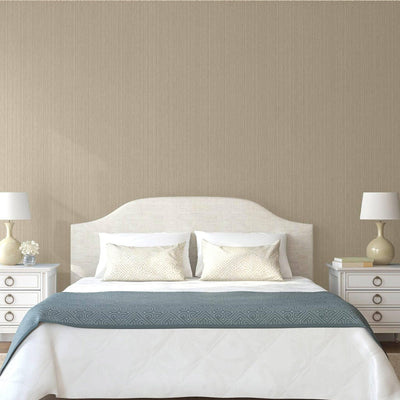 Beige Modern Embossed Striped Wallpaper, Plain Solid Color Textured Wallcovering - Walloro High End Wallcoverings & More