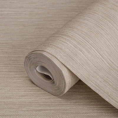 Beige Modern Striped Embossed Wallpaper, Jute Natural Color Linen Textured Wallcovering - Walloro High End Wallcoverings & More