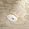 Beige Round Shapes Deep Embossed Wallpaper, Modern Geometric Flocked Wallcovering - Walloro High End Wallcoverings & More