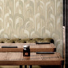 Beige Round Shapes Deep Embossed Wallpaper, Modern Geometric Flocked Wallcovering - Walloro High End Wallcoverings & More