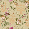 Beige Timeless Floral Embossed Rose Wallpaper, Flocked Vivid Color Rose Flowers Pattern - Walloro High End Wallcoverings & More