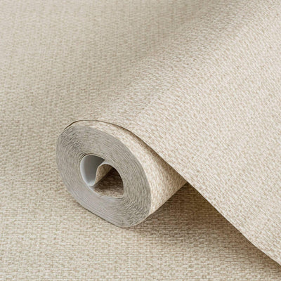 Beige Woven Textured Jute Wallpaper, Burlap Pattern Fiber Weave Pattern Non-Pasted - Walloro High End Wallcoverings & More