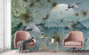 Birds Scene Wallpaper, Botanical Tropical Wallpaper, Nature, Customized Wall Mural, Durable, Non-Woven Wall Paper, Non-Adhesive, Removable - Walloro High End Wallcoverings & More