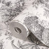 Black & White Tropical Toile Textured Wallpaper, Stylish Plants Animals Jungle Forest Theme Wallcovering - Walloro High End Wallcoverings & More