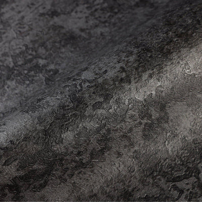 Black Rustic Abstract Farmhouse Wallpaper, 3D Embossed Weathered Solid Color Wallcovering - Walloro High End Wallcoverings & More