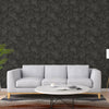 Black Rustic Abstract Farmhouse Wallpaper, 3D Embossed Weathered Solid Color Wallcovering - Walloro High End Wallcoverings & More