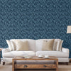 Blue Abstract Shimmering Wallpaper, Modern Luxury Sparkling Solid Color Wall Paper - Walloro High End Wallcoverings & More