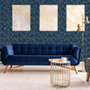 Blue Abstract Shimmering Wallpaper, Modern Luxury Sparkling Solid Color Wall Paper - Walloro High End Wallcoverings & More