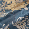 Blue Damask Flower Baroque Wallpaper, 3D Glitter Sparkling Rococo Vintage Wall Decor - Walloro High End Wallcoverings & More