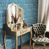 Blue Feathers Pattern Embossed Wallpaper, Tropical 3D Textured Birds Wallcovering - Walloro High End Wallcoverings & More