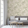 Botanical Flowered Embossed Wallpaper, Home Wall Decor, Aesthetic Wallpaper, Textured Wallcovering Non-Adhesive- 41.7”W X 393”H - Walloro High End Wallcoverings & More