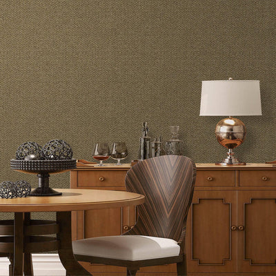 Brown Chevron Wallpaper, Zigzag Pattern Woven Textured Fiber Weave Design, Non-Pasted - Walloro High End Wallcoverings & More