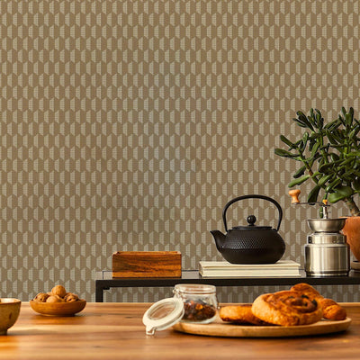 Brown Elegant Hexagon Embossed Wallpaper, Small Honeycomb Grid Pattern Textured wallcovering - Walloro High End Wallcoverings & More