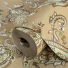 Brown Luxury Paisley Deep Embossed Wallpaper, Traditional Rich Textured Wallcovering - Walloro High End Wallcoverings & More