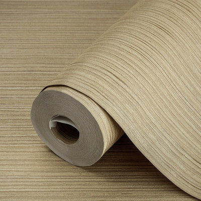 Brown Modern Embossed Striped Wallpaper, Plain Solid Color Textured Wallcovering - Walloro High End Wallcoverings & More